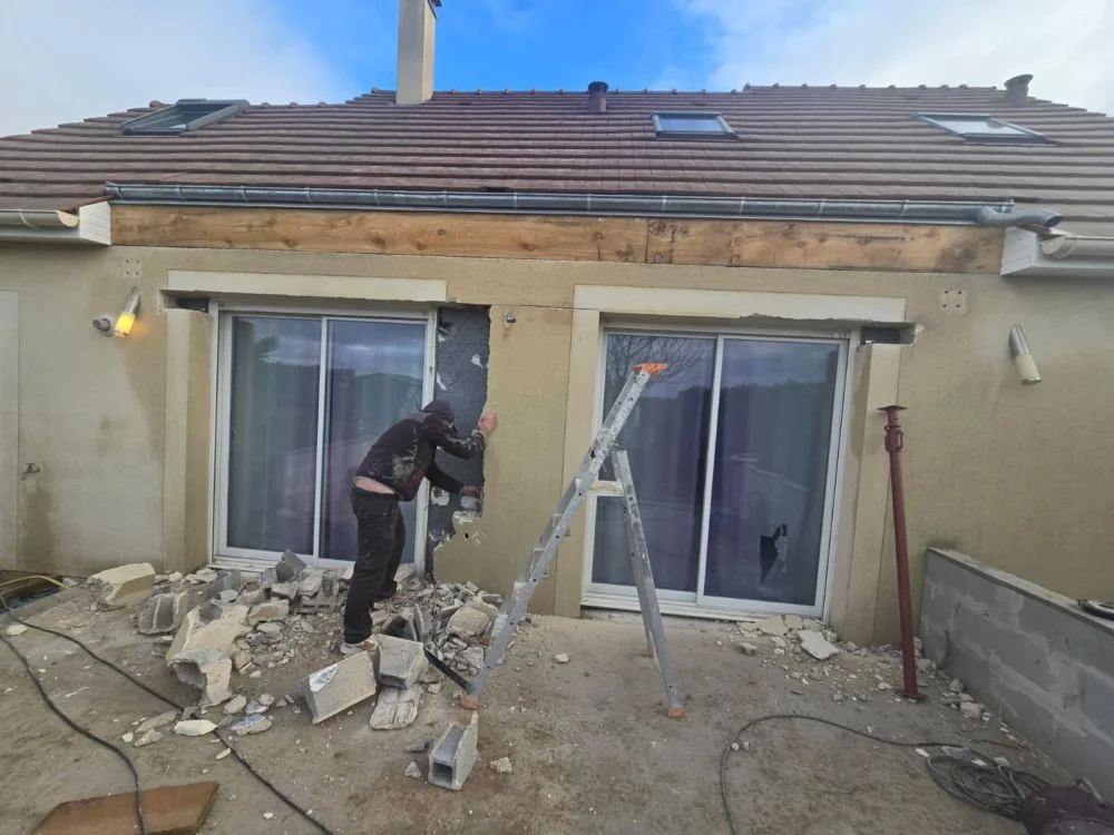Ouverture maçonnerie véranda Poissy 78300